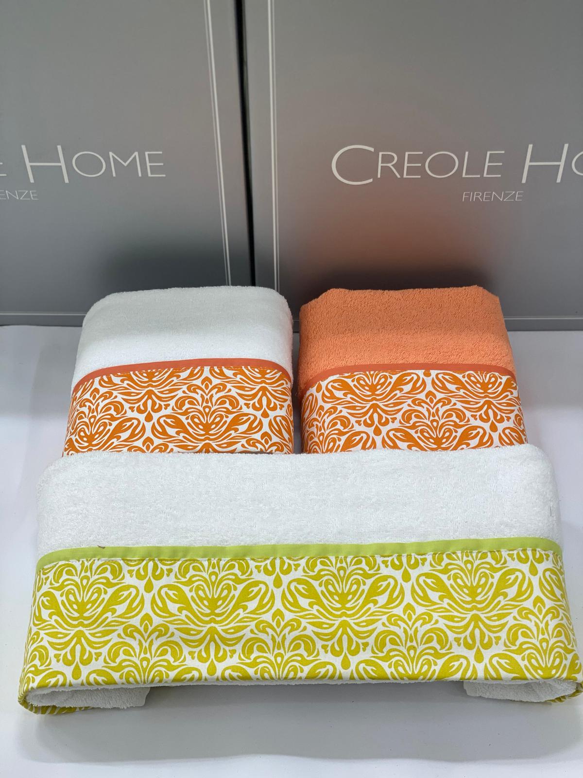 Set Asciugamani 3+3 Creole Firenze Flo  Spugna di Cotone