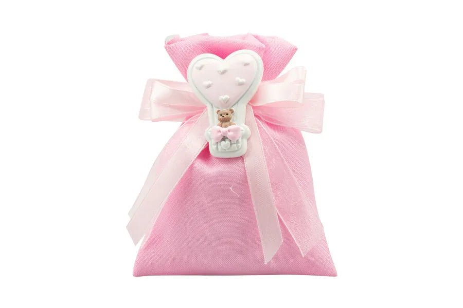 Magnete Nascita Bimba resina orsetta con mongolfiera - The King Luxury