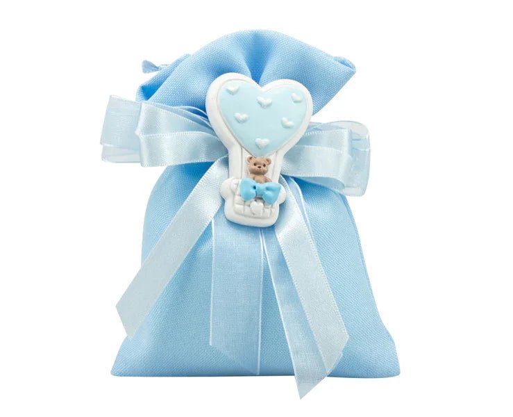 Magnete resina orsetto con mongolfiera Nascita Bimbo - The King Luxury