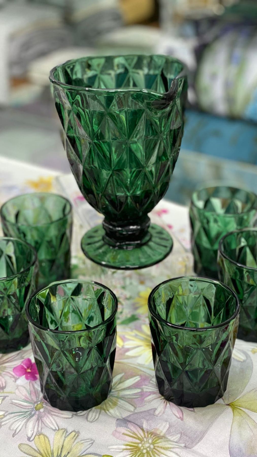 Bicchieri Acqua 6 PZ Preziosa Rombi in Rilievo  Vetro