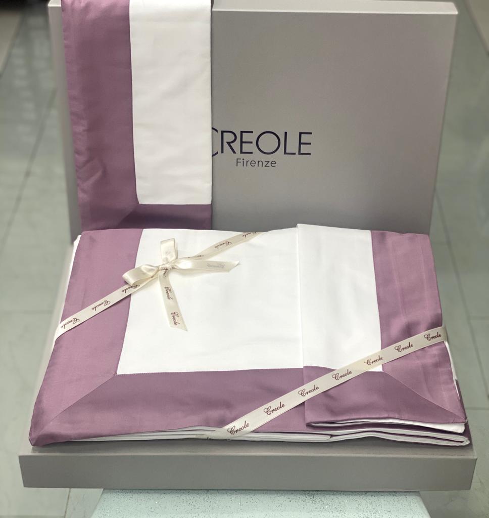 Completo Lenzuola Creole Firenze Matrimoniale Balza Raso Cotone