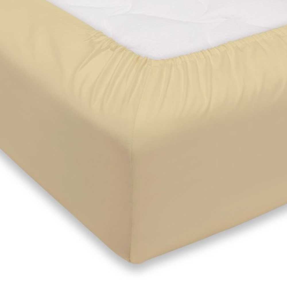 Lenzuolo sotto Maestri Cotonieri tinta unita, cotone mercerizzato 180x200 cm con angoli 27 cm, tessitura 60 fili/cm², elegante e Made in Italy.