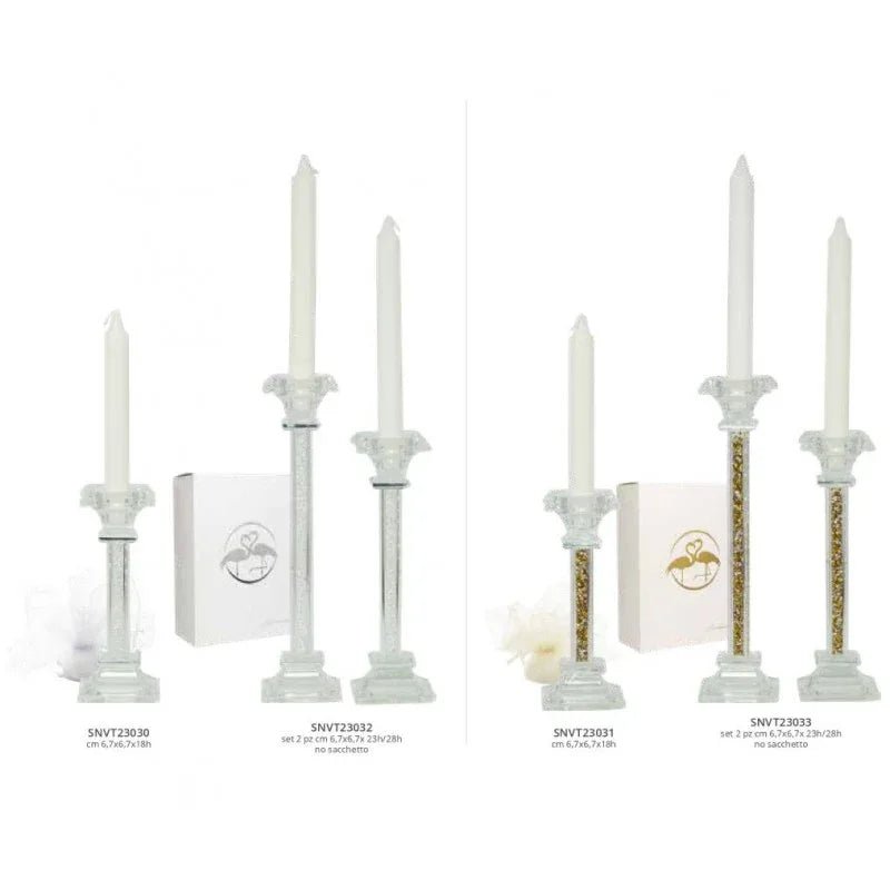 Regalo Harmony Coppia porta candela Cristallo - The King Luxury