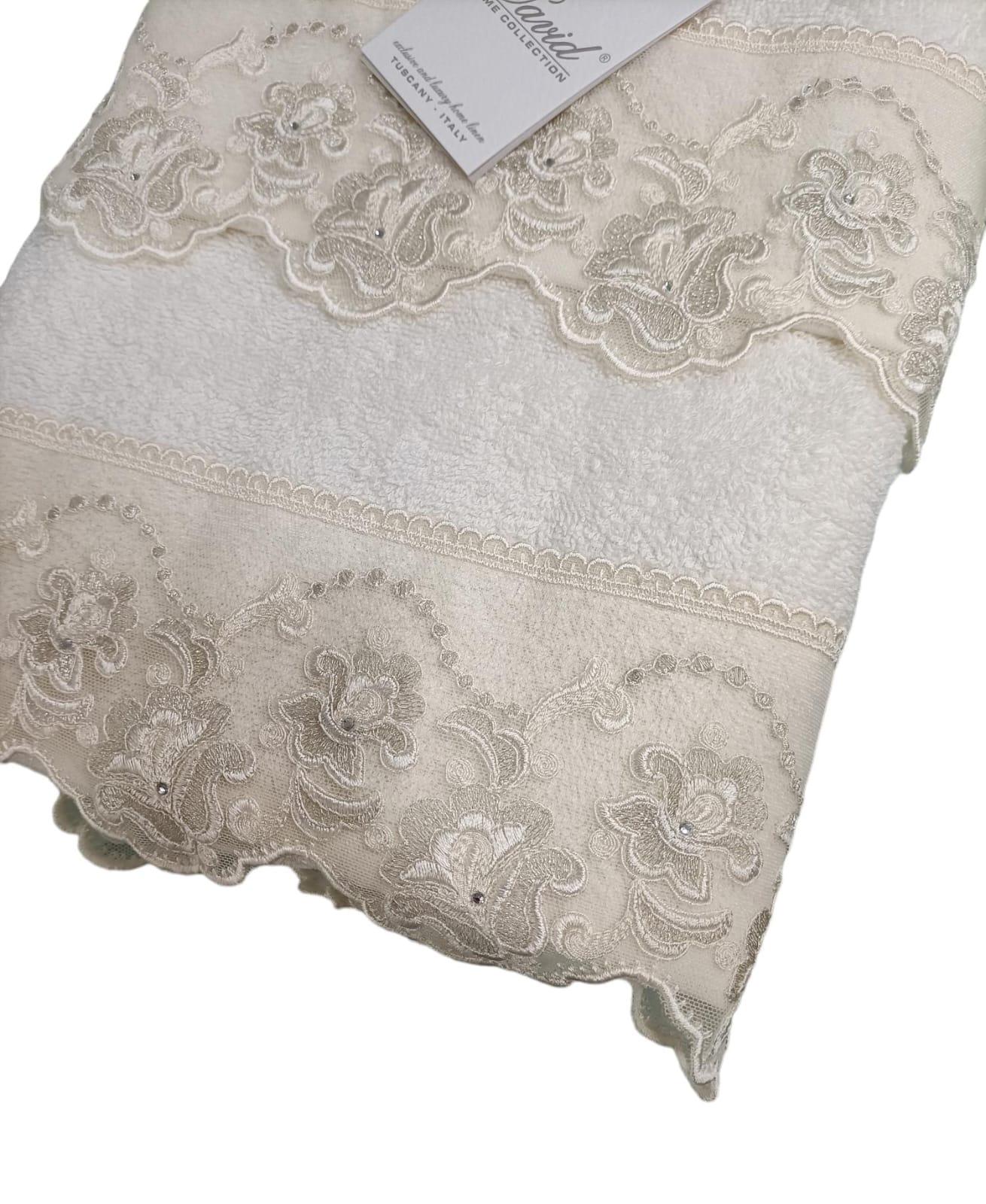 Set Asciugamani 1+1 David Pizzo Nuovo Spugna di Cotone - The King Luxury