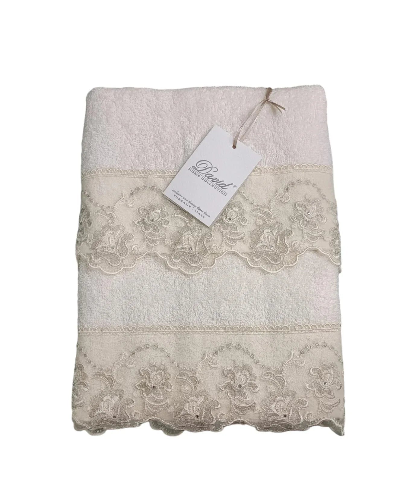 Set Asciugamani 1+1 David Pizzo Nuovo Spugna di Cotone - The King Luxury