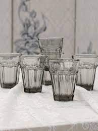 Bicchieri Acqua 6 PZ Preziosa Lavorazione in Rilievo  Vetro