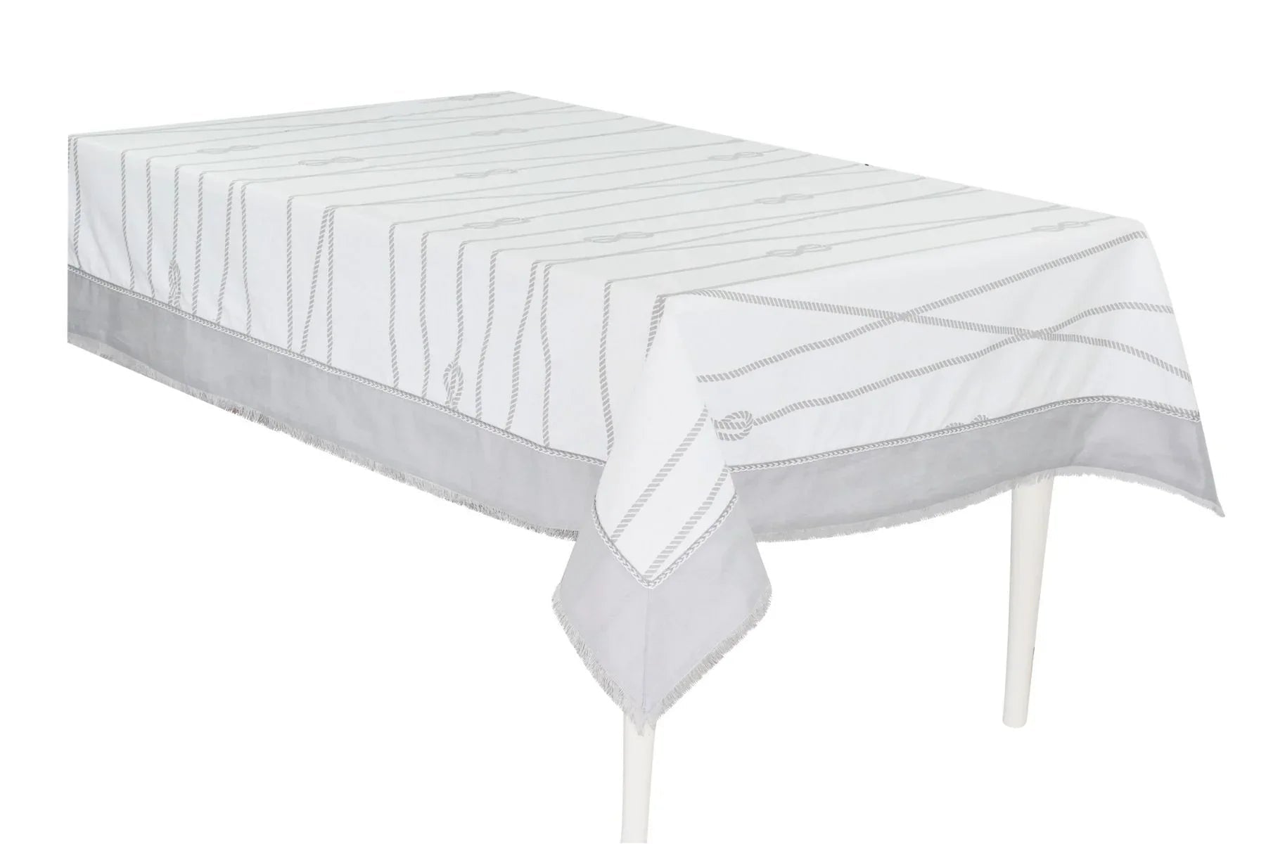 Tovaglia da Tavola 12 Posti 140x240 cm Cotone Lino – Preziosa Zante con Passamaneria Artigianale - The King Luxury