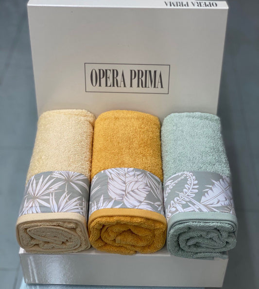 Set Asciugamani 3+3 Opera Prima Bois  Spugna di Cotone