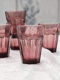 Bicchieri Acqua 6 PZ Preziosa Lavorazione in Rilievo  Vetro