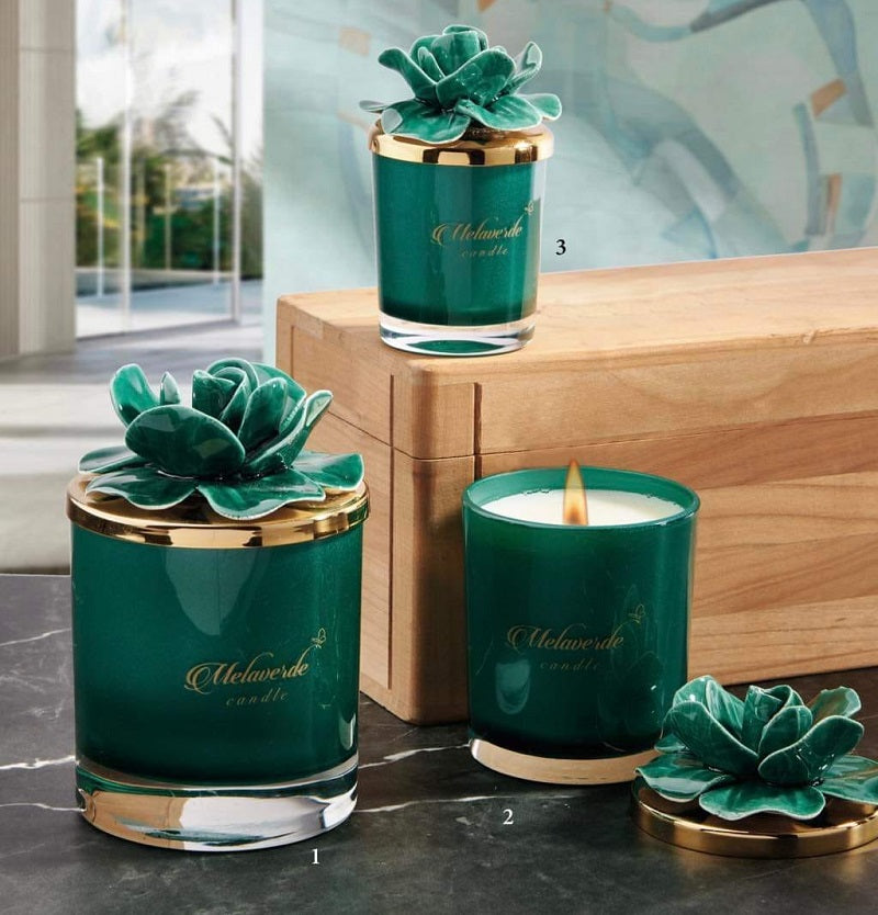 Candela Piccola Melaverde con Tappo Fiore