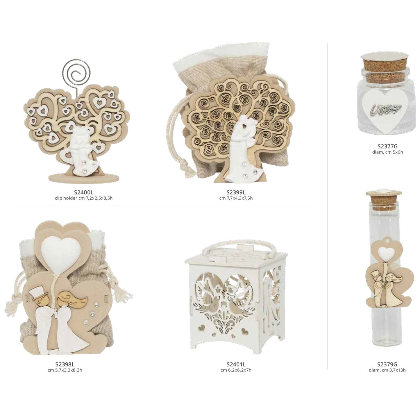 Matrimonio Harmony Metal clip con sposi segnaposto  Legno