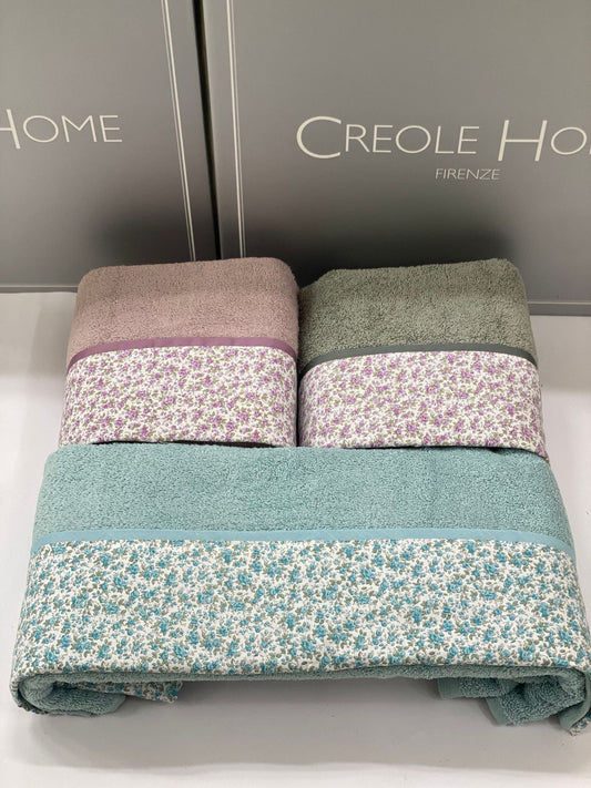 Set Asciugamani 3+3 Creole Firenze Nizza  Spugna di Cotone