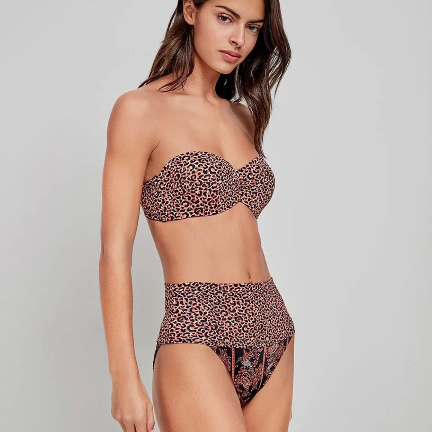 Bikini Gisela 2/30193B M/3 Bandeau Leopardato e Slip Multiposizione - The King Luxury