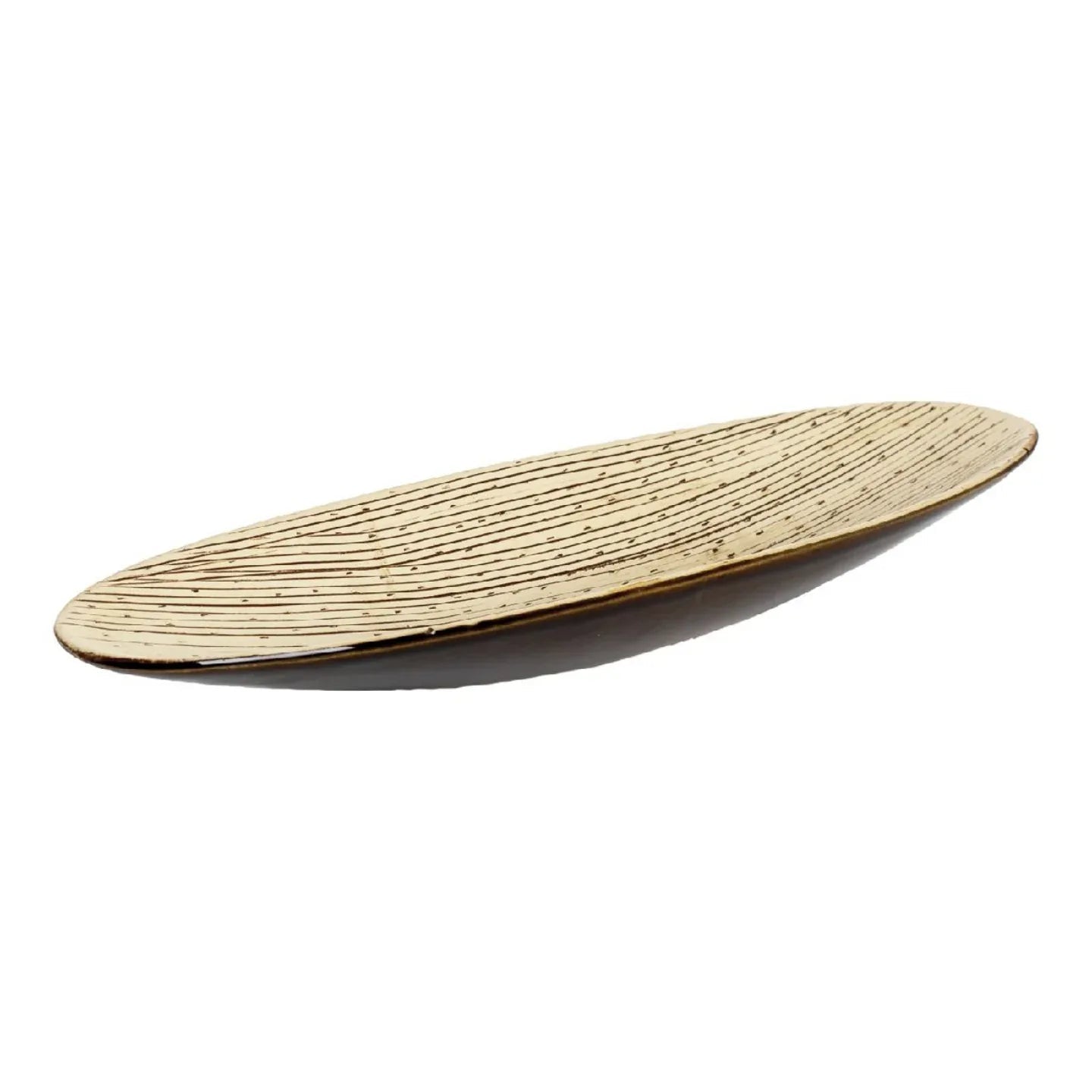 Centrotavola Evviva Matera 4878 – Ovale in Ceramica Marrone 32,5x10 cm - The King Luxury