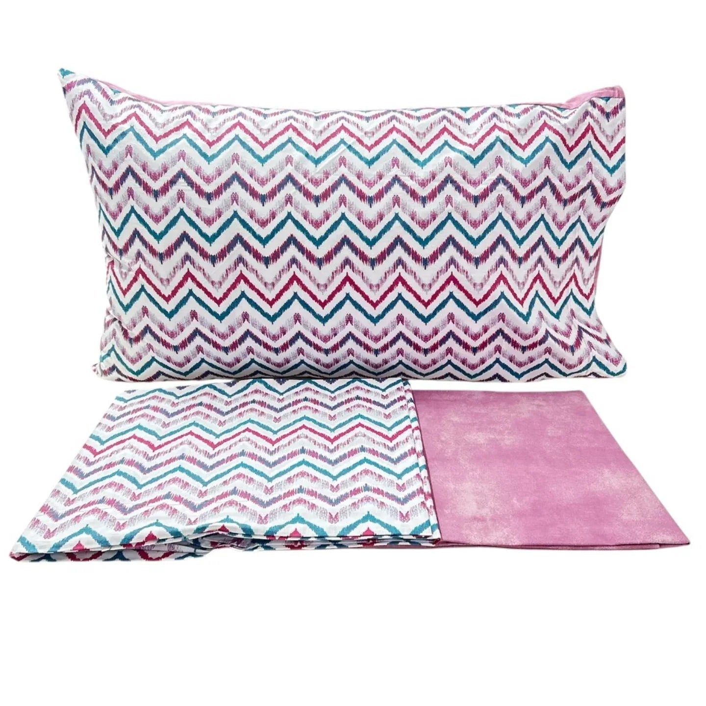 Completo Lenzuola Casa Giulia Chevron 1 Piazza e 1/2 Percalle di Cotone - The King Luxury