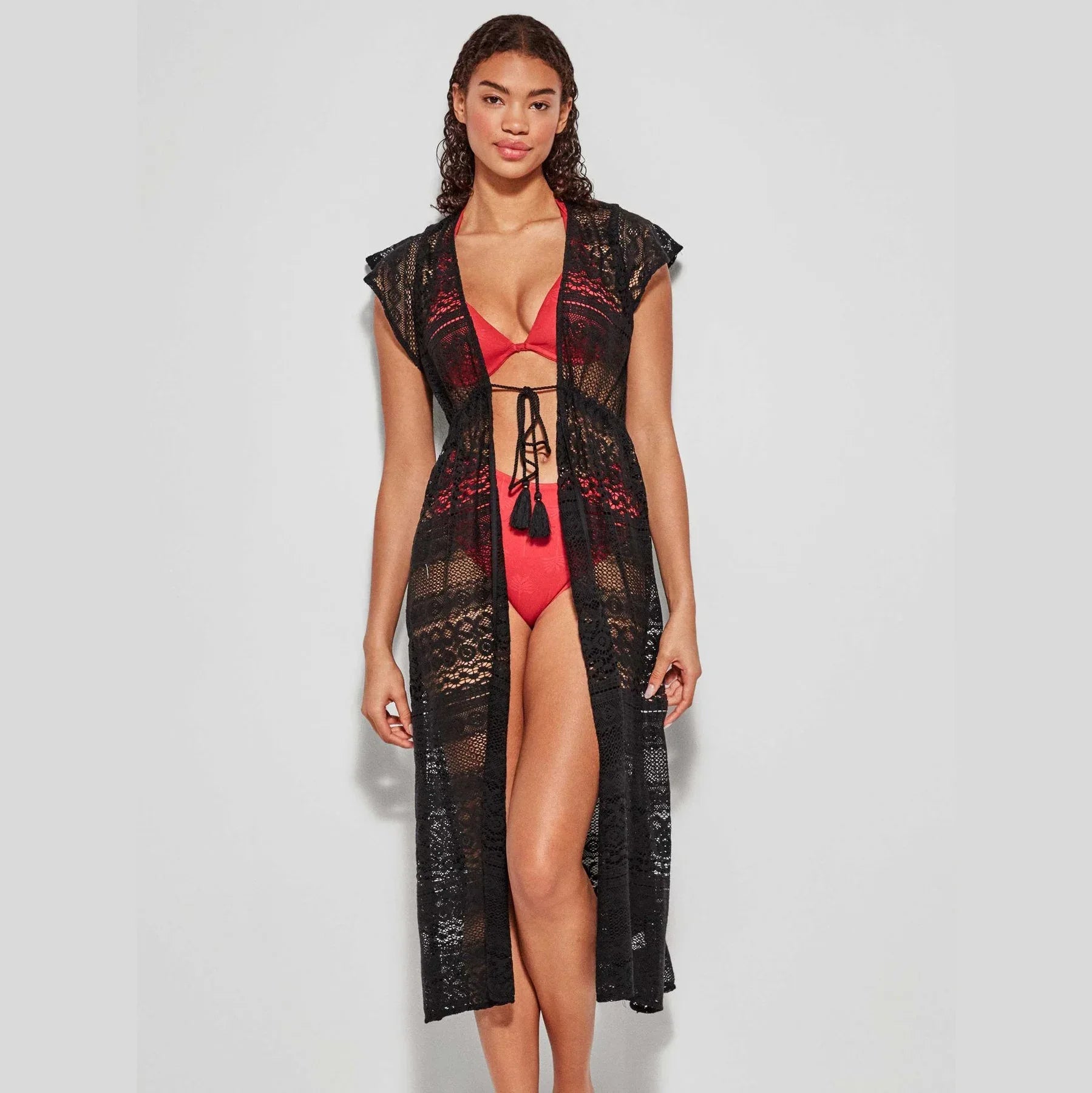 Copri Costume Gisela Lungo in Tessuto Traforato - The King Luxury