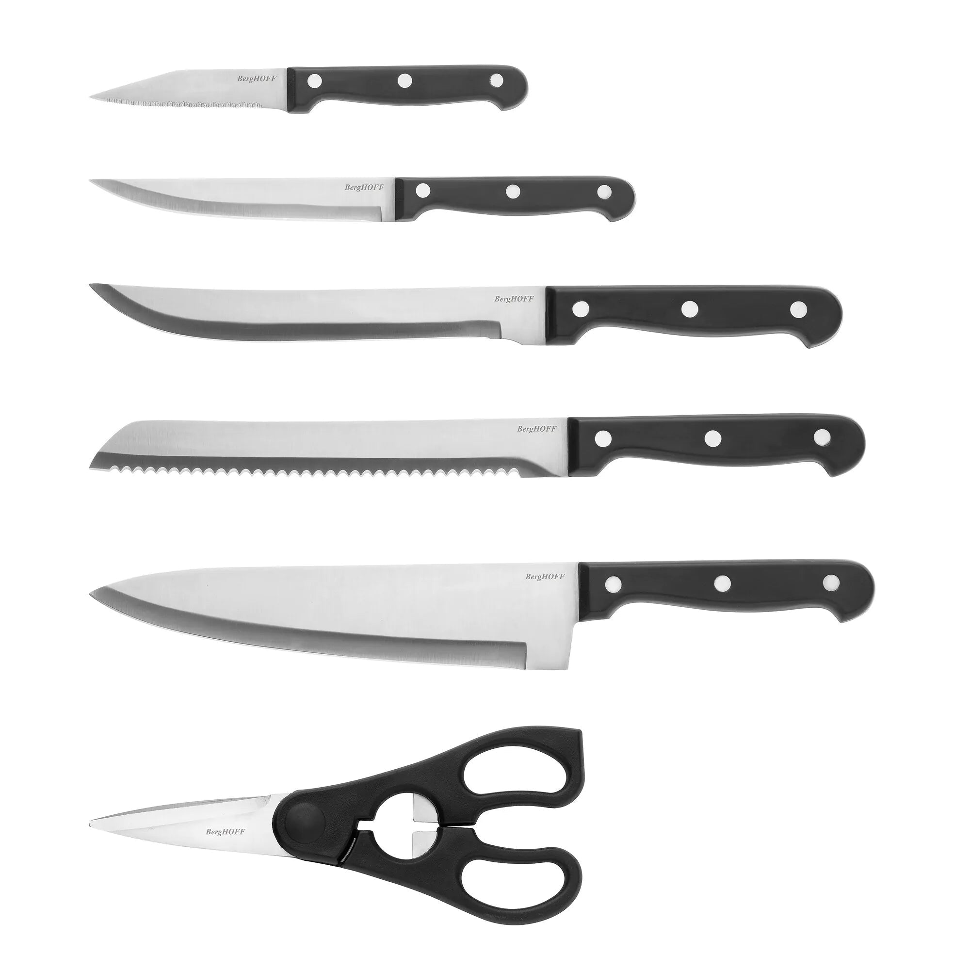 Set Coltelli con Ceppo 7 Pezzi in Acciaio – Berghoff 1315152 Pica - The King Luxury