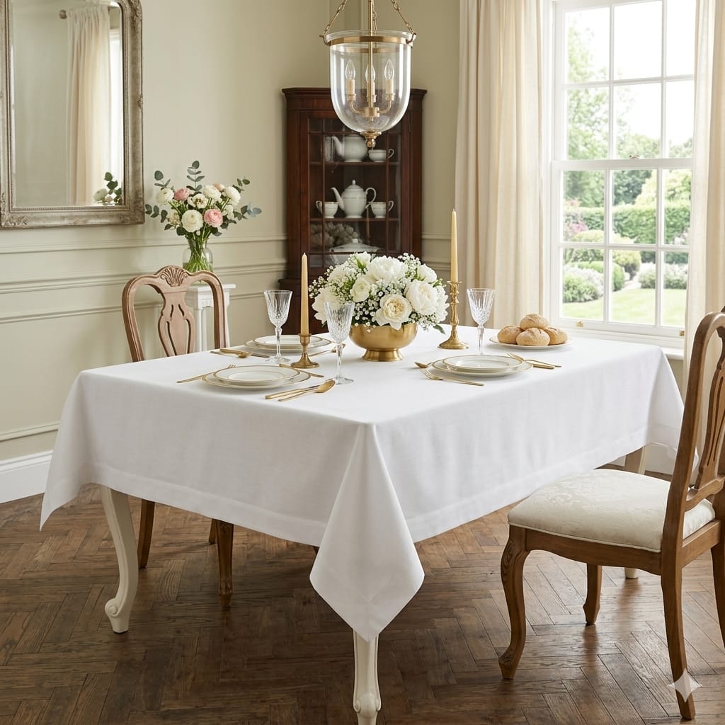 Tovaglia da Tavola Antica Tessitura Italiana Sempre Pulita X18 Poliestere - The King Luxury