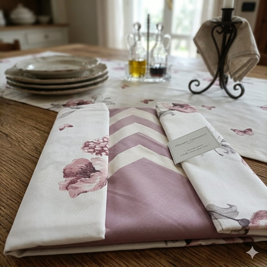 Tovaglia da Tavola Maestri Cotonieri Botanique X12 Cotone - The King Luxury