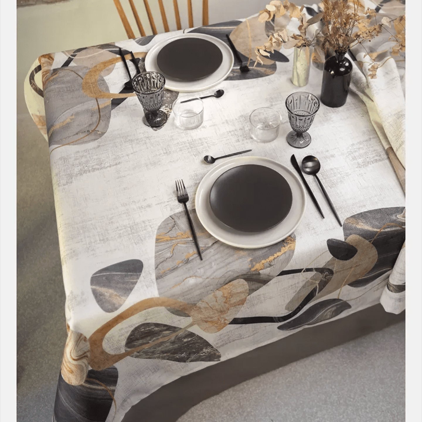 Tovaglia x 12 Tessitura Randi Stones 155 x 270 CM 100% poliestere riciclato al 40% - The King Luxury