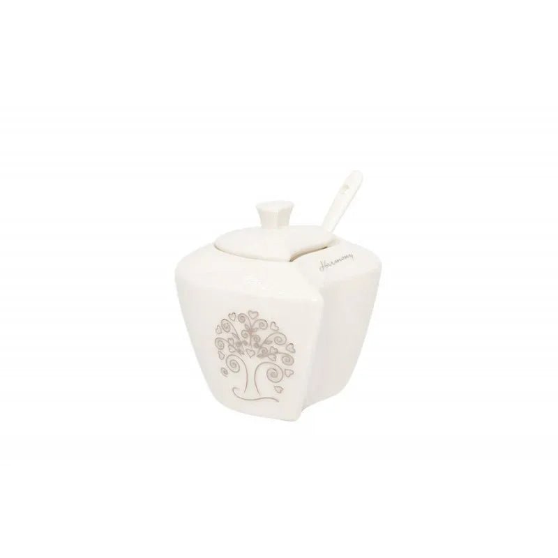 2 Pezzi Matrimonio Harmony Zuccheriera cuore albero Porcellana - The King Luxury