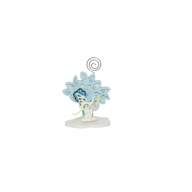 3 Pezzi Bomboniera Albero Celeste con Cicogna Baby in Resina - The King Luxury