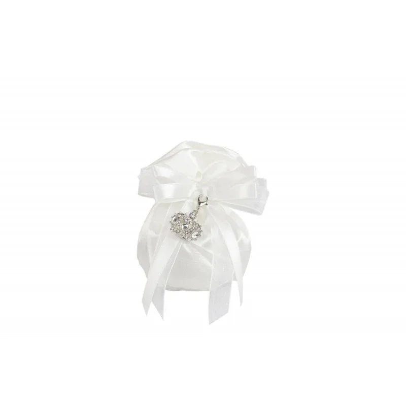 5 Pezzi Sacchetto Matrimonio Harmony Con charm corona Raso - The King Luxury