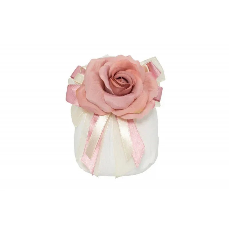 8 Pezzi Sacchetto Matrimonio Harmony Con rosa antico Cotone - The King Luxury