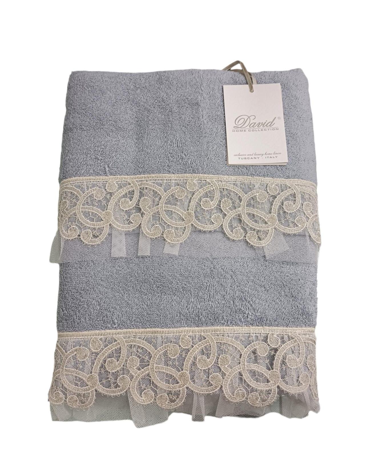 Set Asciugamani 1+1 David Cigno Spugna di Cotone - The King Luxury