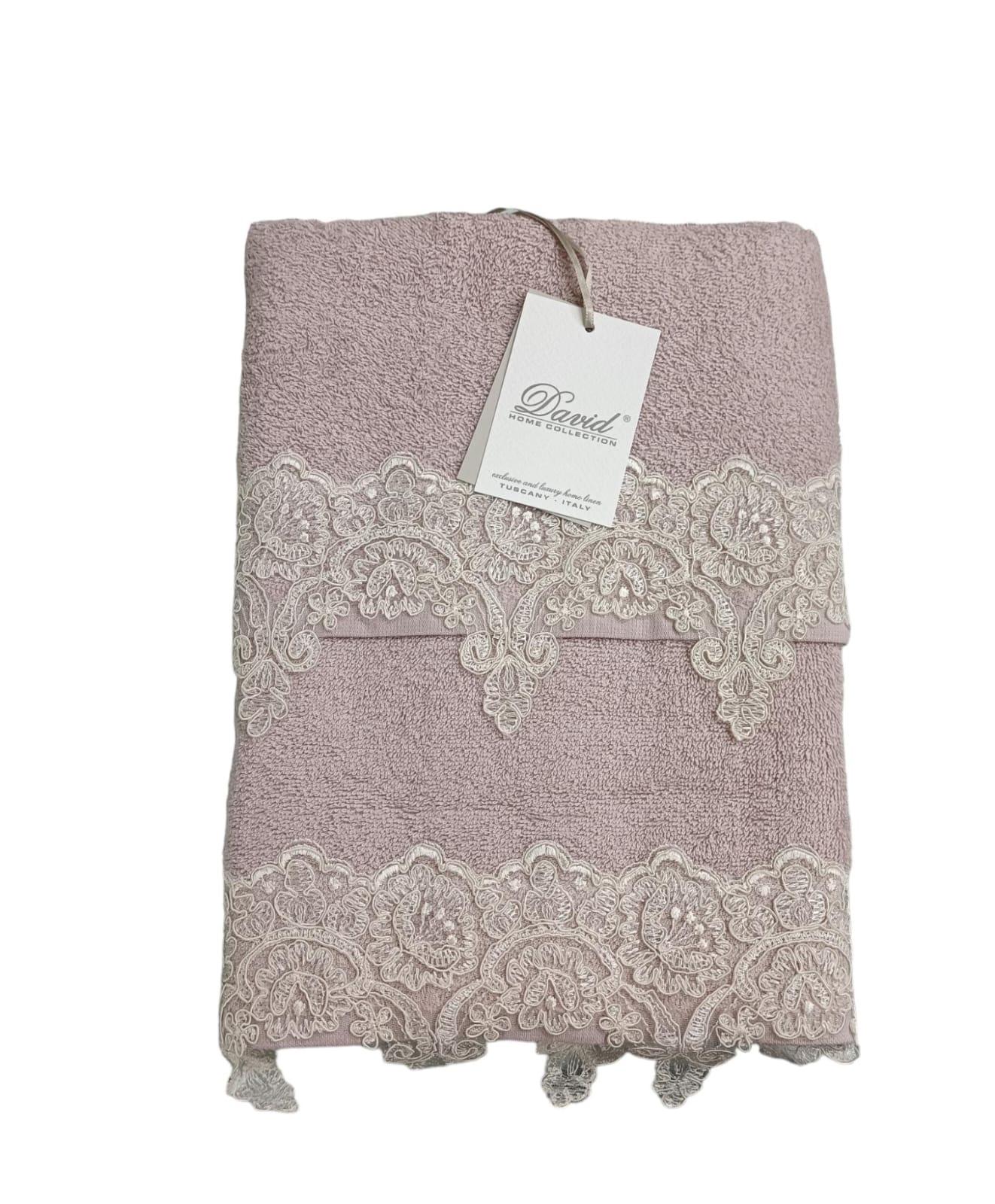 Set Asciugamani 1+1 David Pizzo Nuovo Spugna di Cotone - The King Luxury